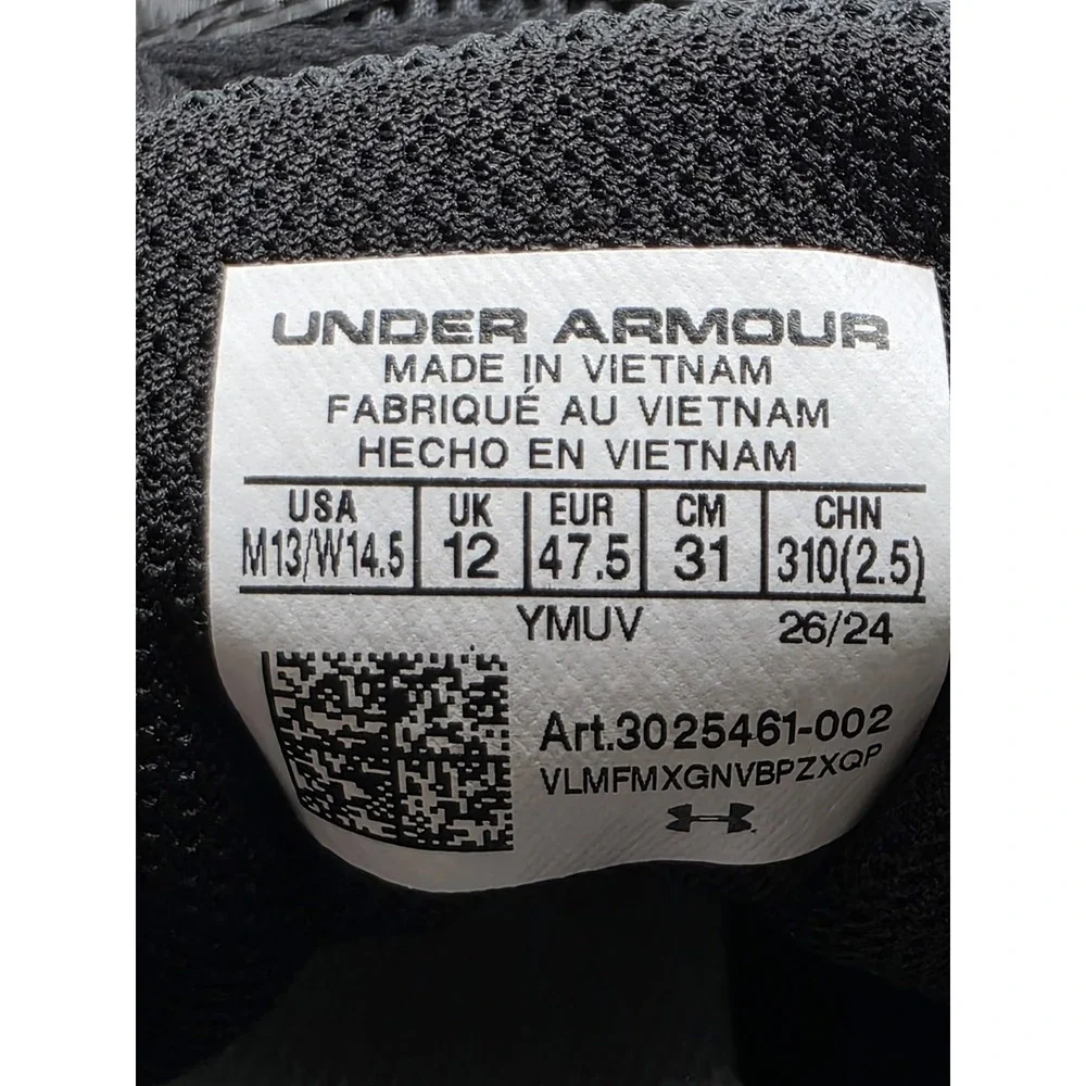 Under Armour UA Kick Sprint 4 Track Spikes Black/Gray Men's 13‎  / Women's 14.5
